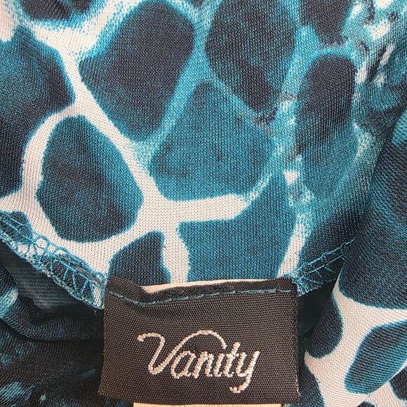 Vanity Womens Sleeveless Snakeskin Top L Teal/Black Mob Wife Indie Sleeze Y2K - Picture 8 of 11